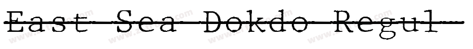 East Sea Dokdo Regul字体转换